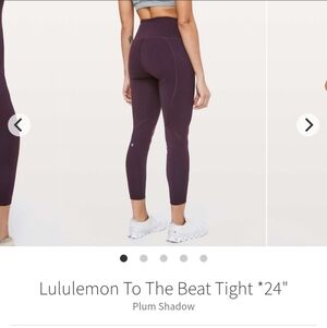 Lululemon To The Beat 24" Leggings in Plum Shadow Size 4